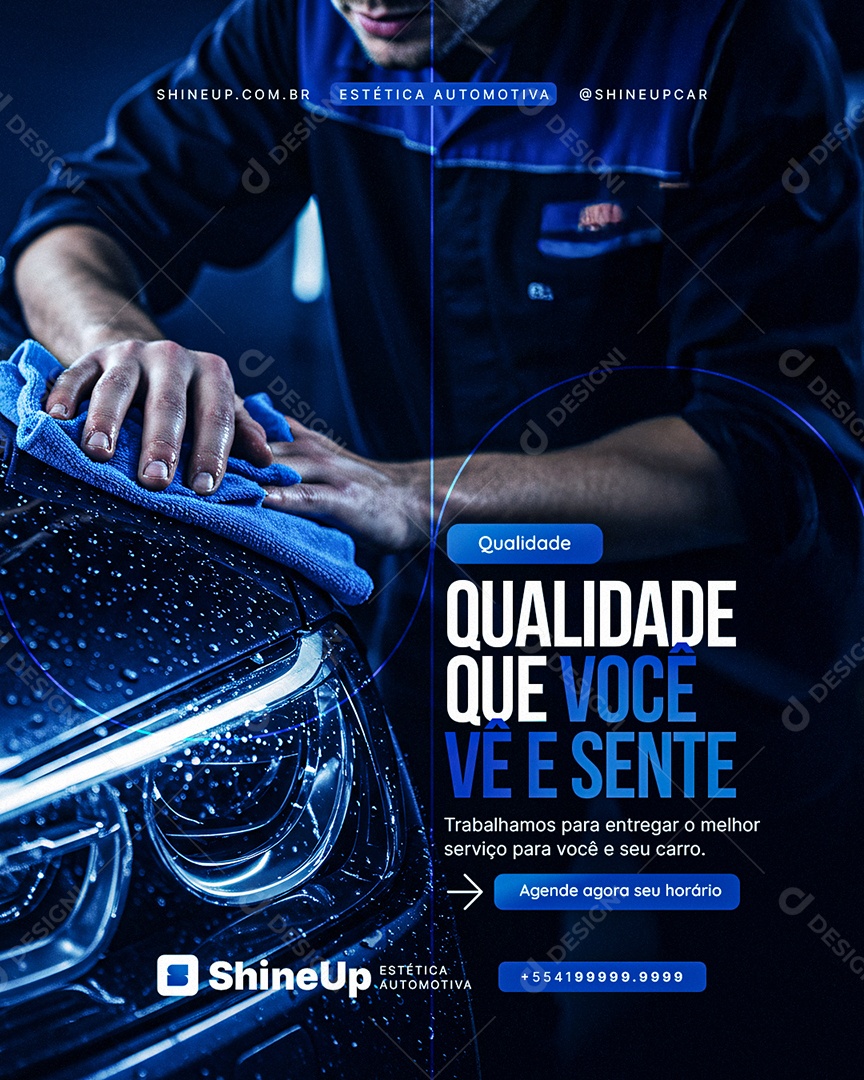 Estética Automotiva Qualidade Que Você Vê e Sente Social Media PSD Editável