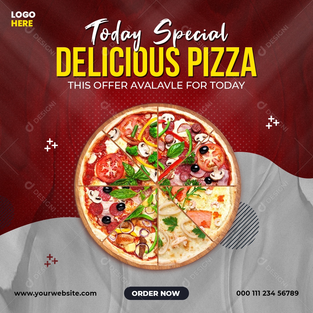 Pizzaria Pizza Menu Social Media PSD Editável