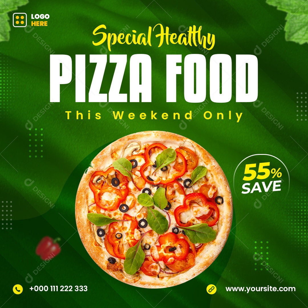 Pizzaria Pizza Menu Social Media PSD Editável