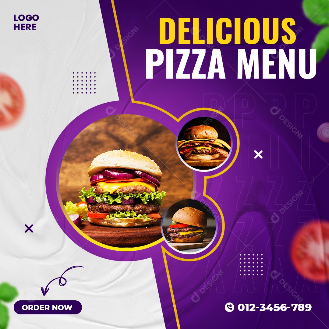 Pizzaria Pizza Menu Social Media PSD Editável