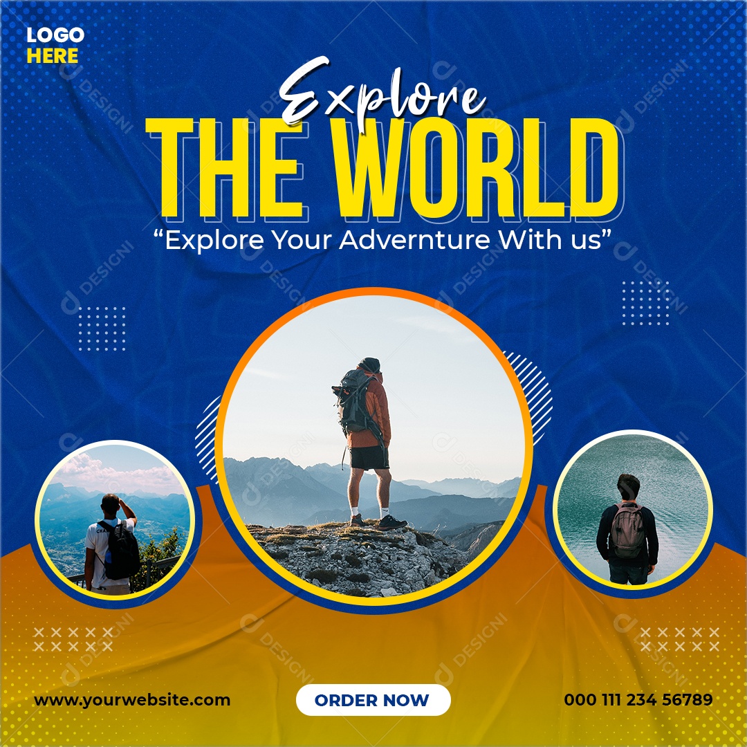 Explore o Mundo Conosco Social Media PSD Editável