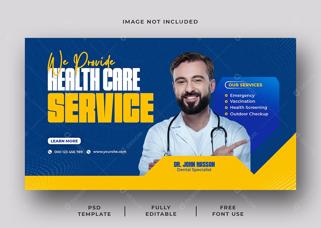 Clínica Médica Serviço de Saúde Social Media PSD Editável