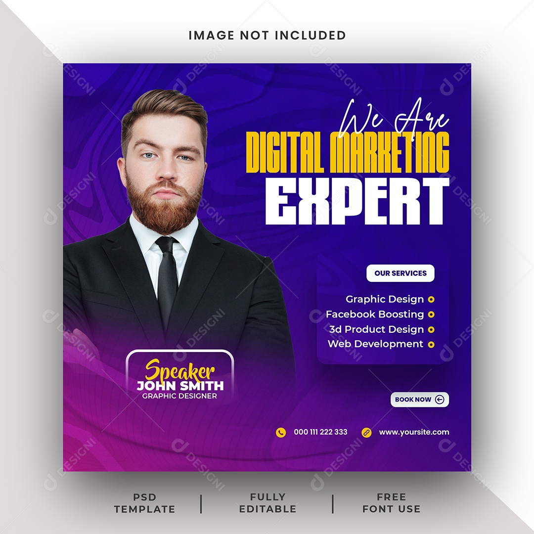 Agência de Especialista em Marketing Digital Social Media PSD Editável