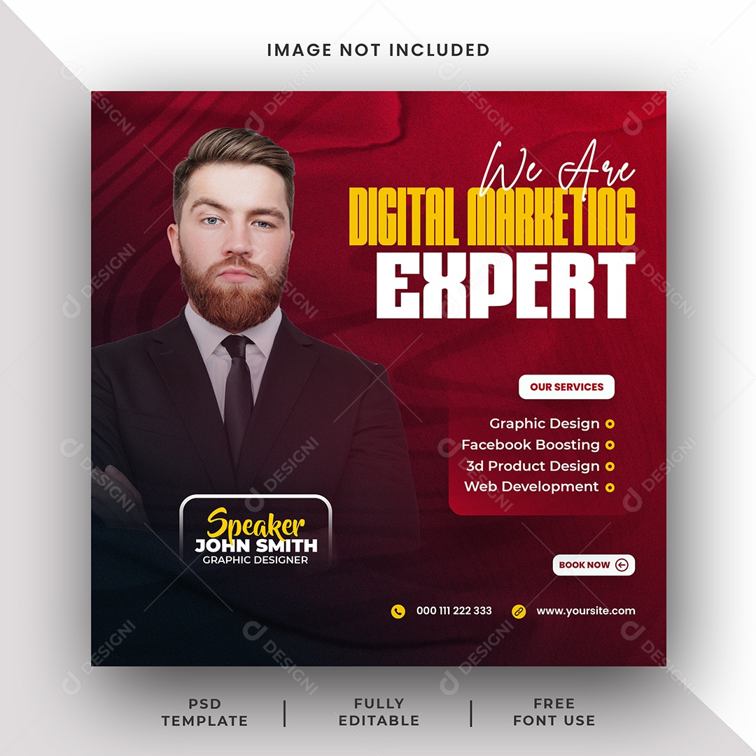 Agência de Especialista em Marketing Digital Social Media PSD Editável