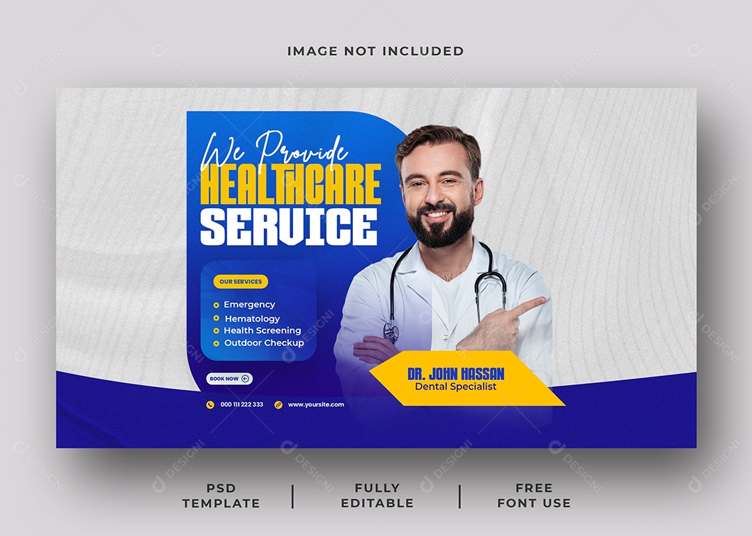 Clínica Médica Serviço de Saúde Social Media PSD Editável