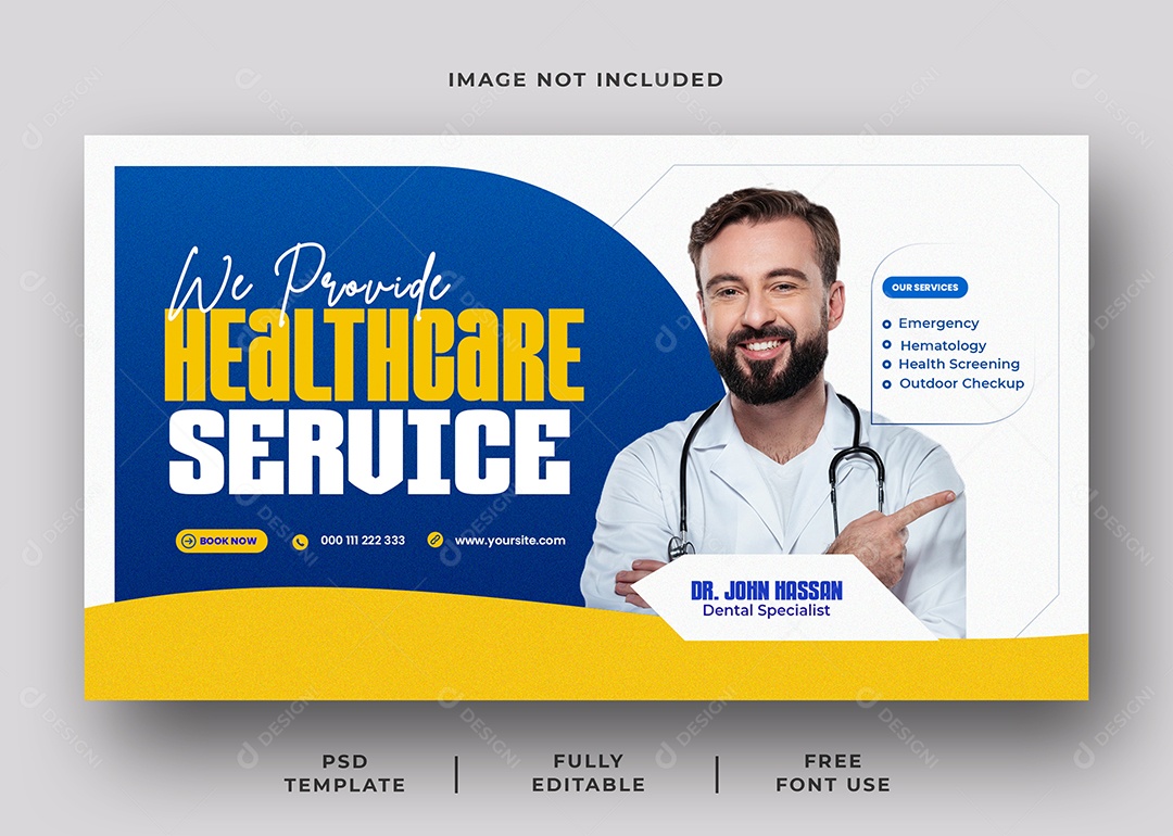 Clínica Médica Serviço de Saúde Social Media PSD Editável