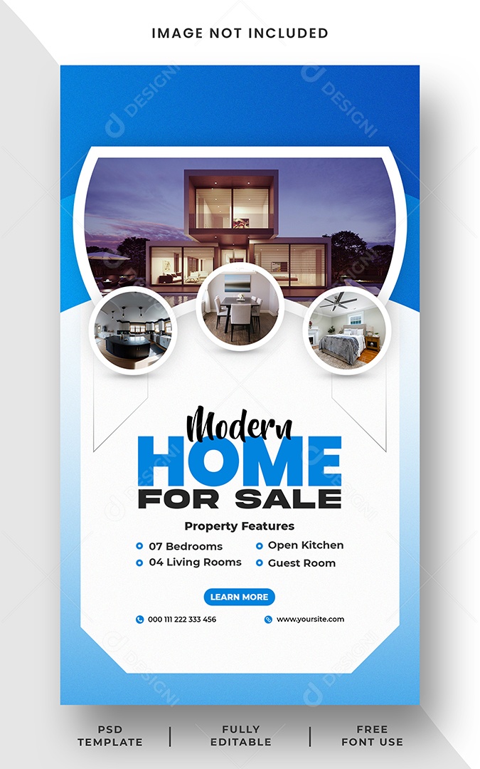 Imobiliária Moderna Casa à Venda Social Media PSD Editável