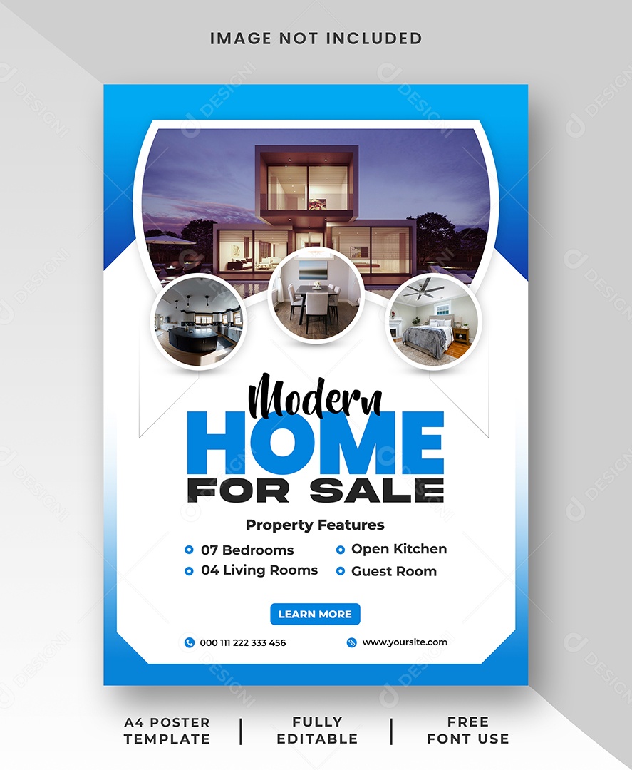 Imobiliária Moderna Casa à Venda Social Media PSD Editável