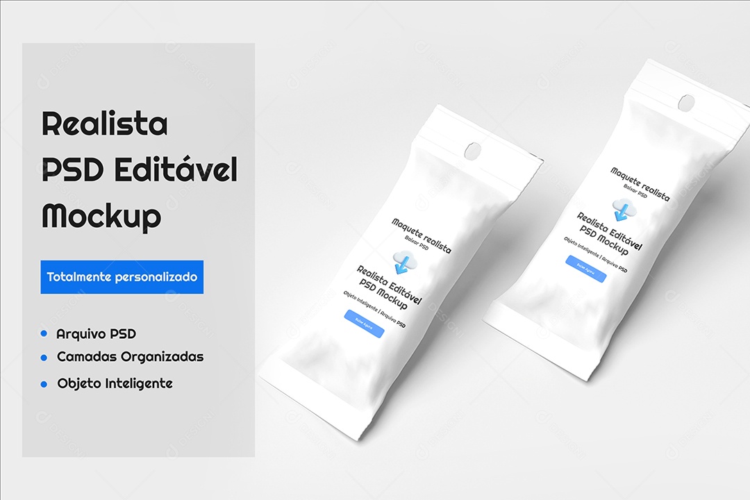 Mockup de Embalagem de Lanche PSD Editável