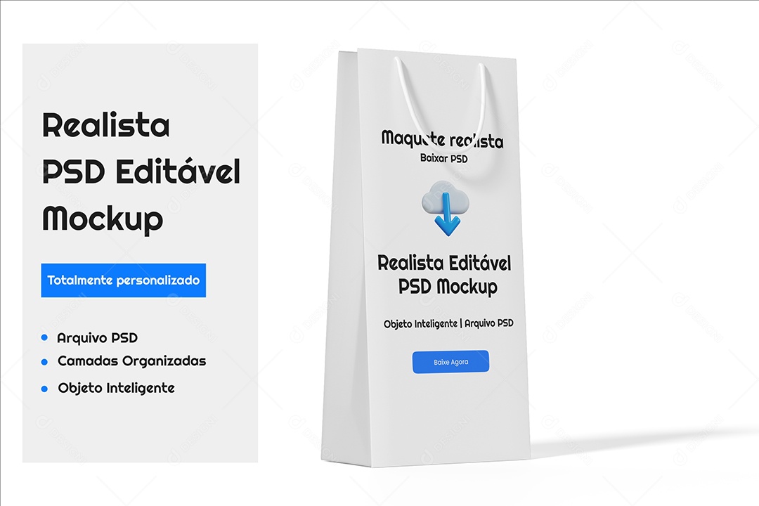 Mockup De Sacola De Papel Kraft PSD Editável