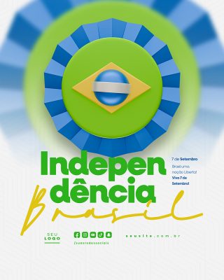 Dia da Independência do Brasil 07 de Setembro Social Media PSD Editável
