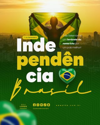 Dia da Independência do Brasil 07 de Setembro Social Media PSD Editável