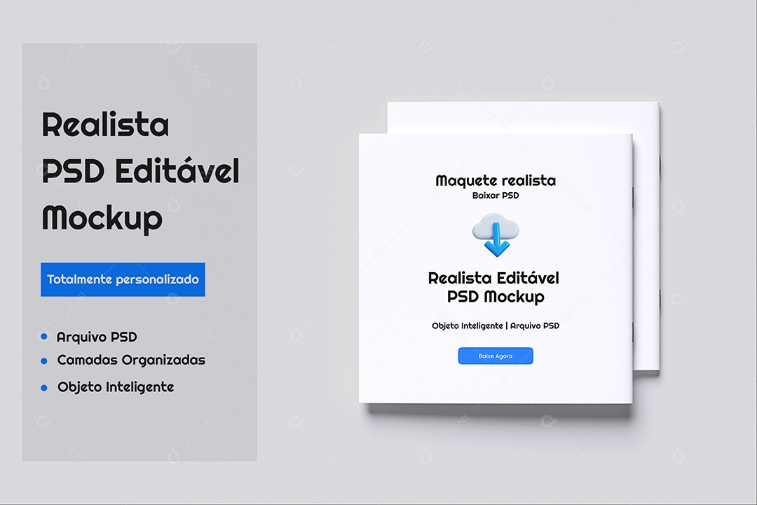 Mockup de Revista Quadrada PSD Editável