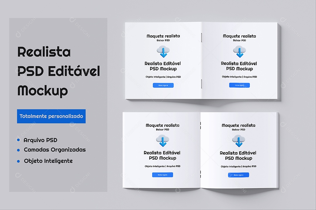 Mockup de Revista Quadrada PSD Editável