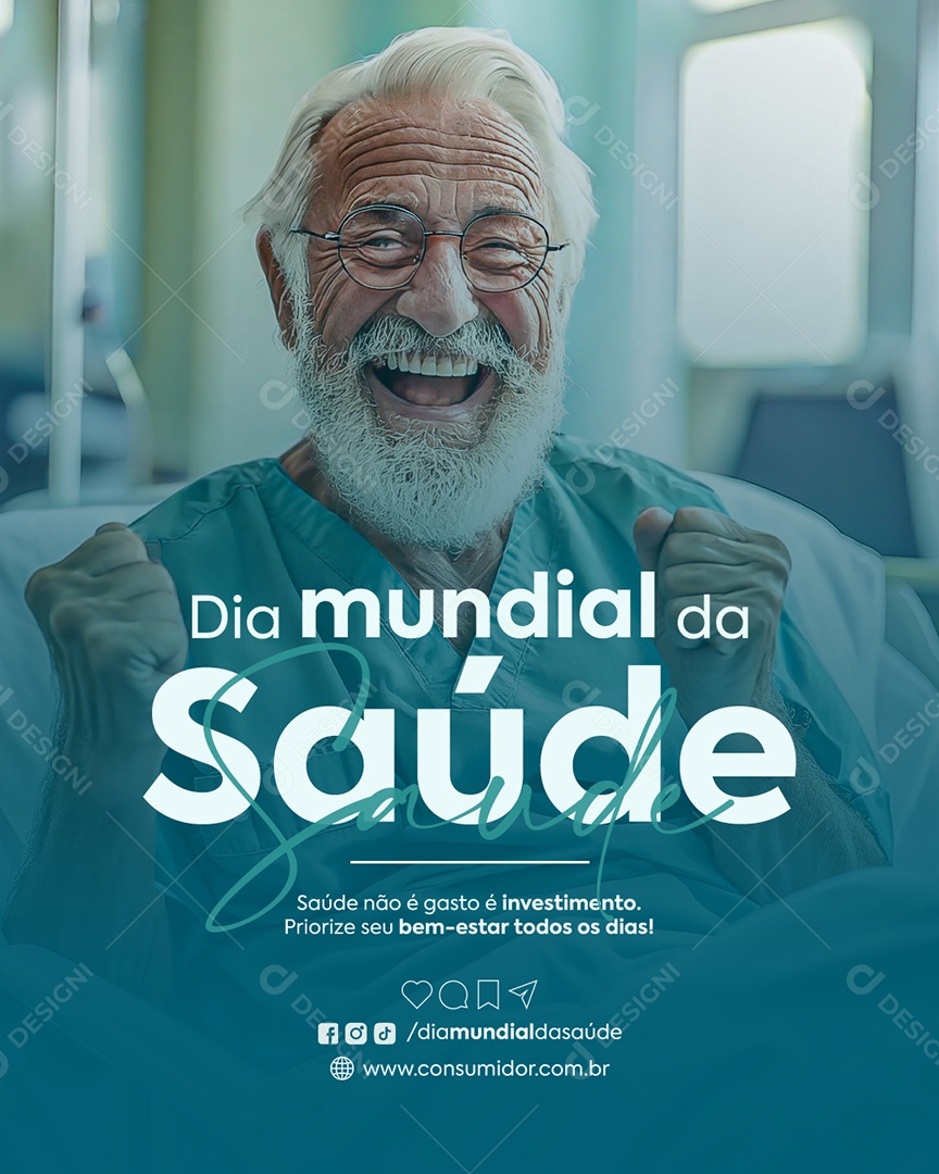 Dia Mundial da Saúde Social Media PSD Editável