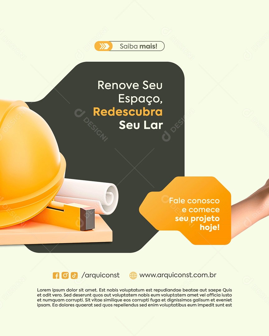 Construtora Renove Seu Espaço Redescubra Seu Lar Social Media PSD Editável
