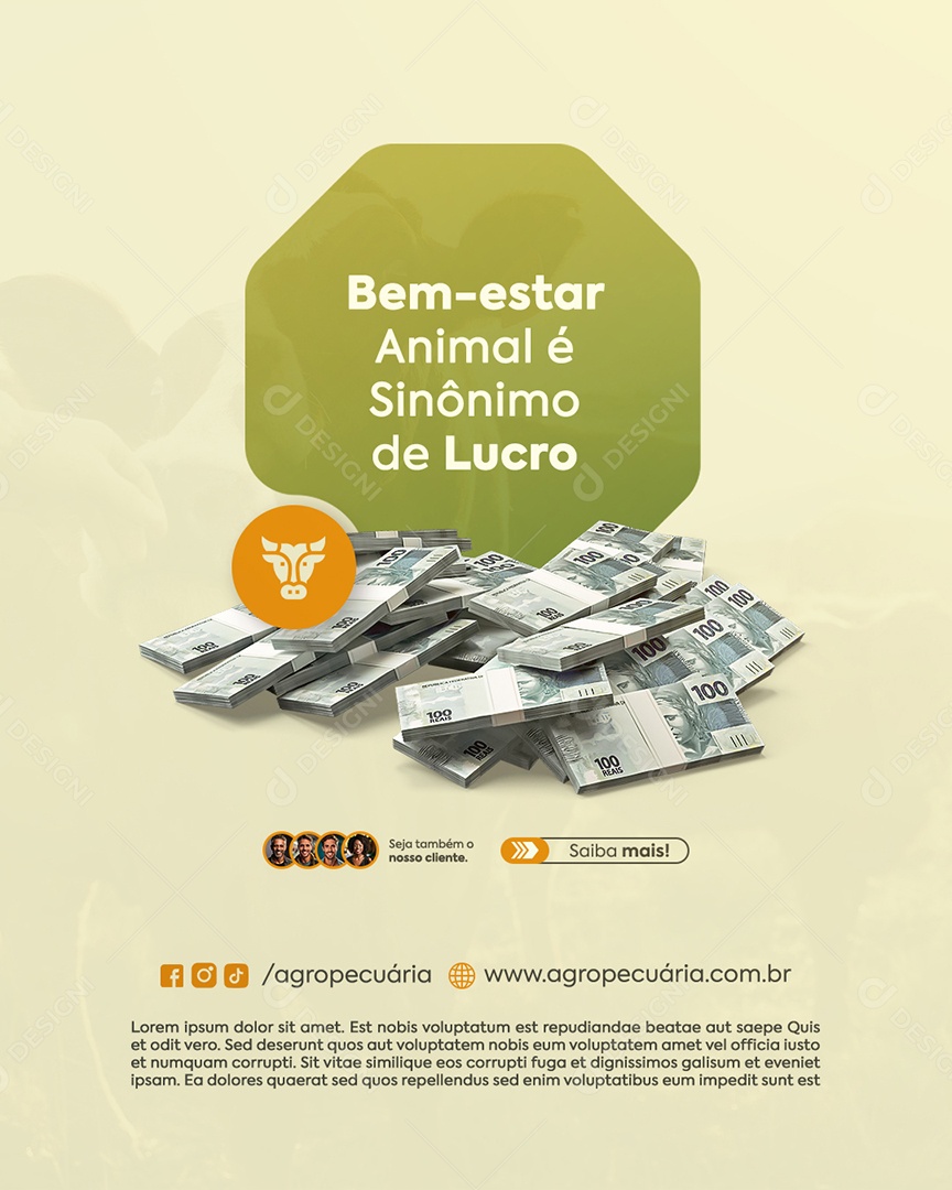 Story Agronegócio Bom Estar Animal é Sinônimo de Lucro Social Media PSD Editável