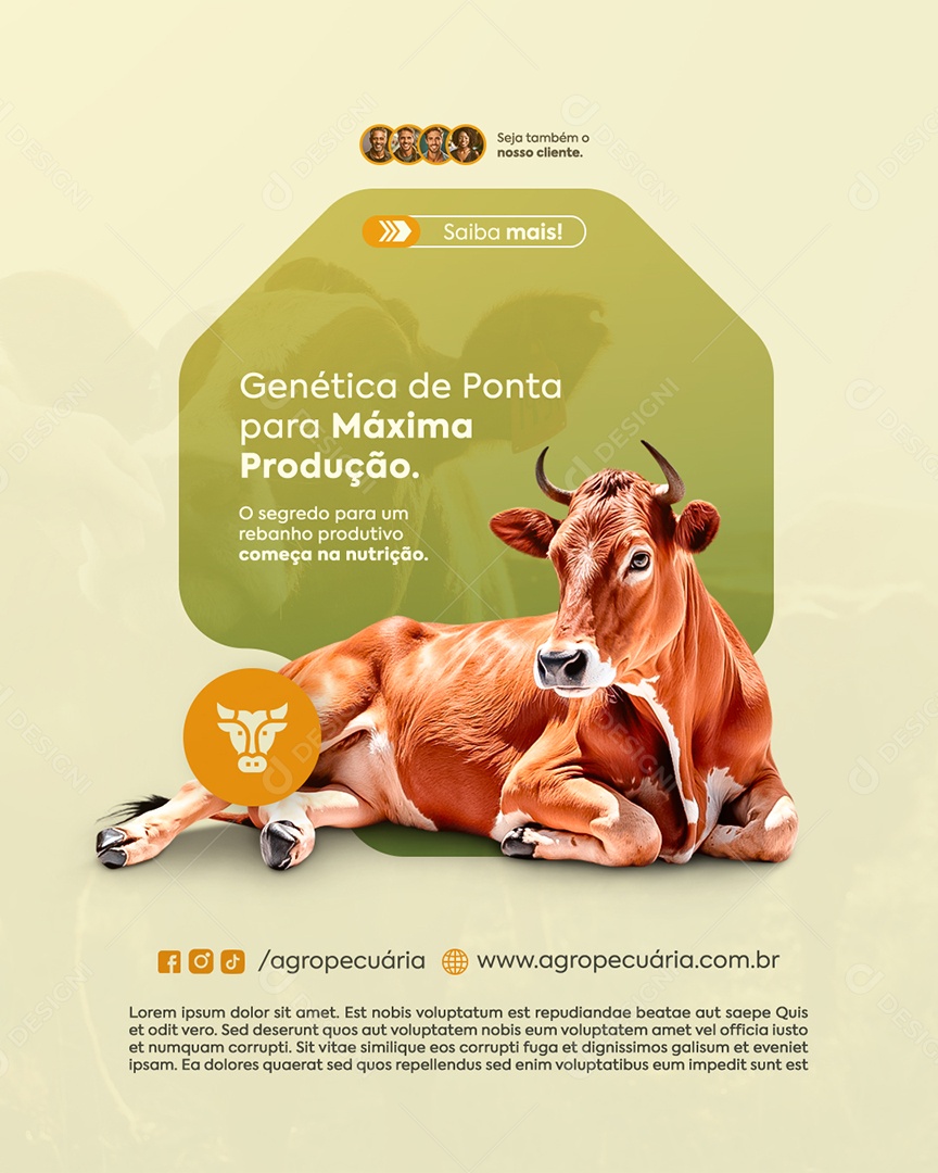Agronegócio Genética de Ponta Para Maxima Produção Social Media PSD Editável