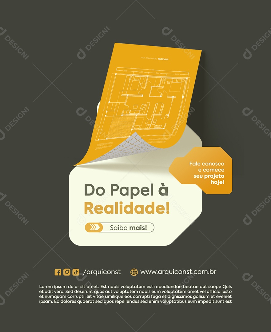 Empresa Engenharia Do Papel á Realidade Social Media PSD Editável