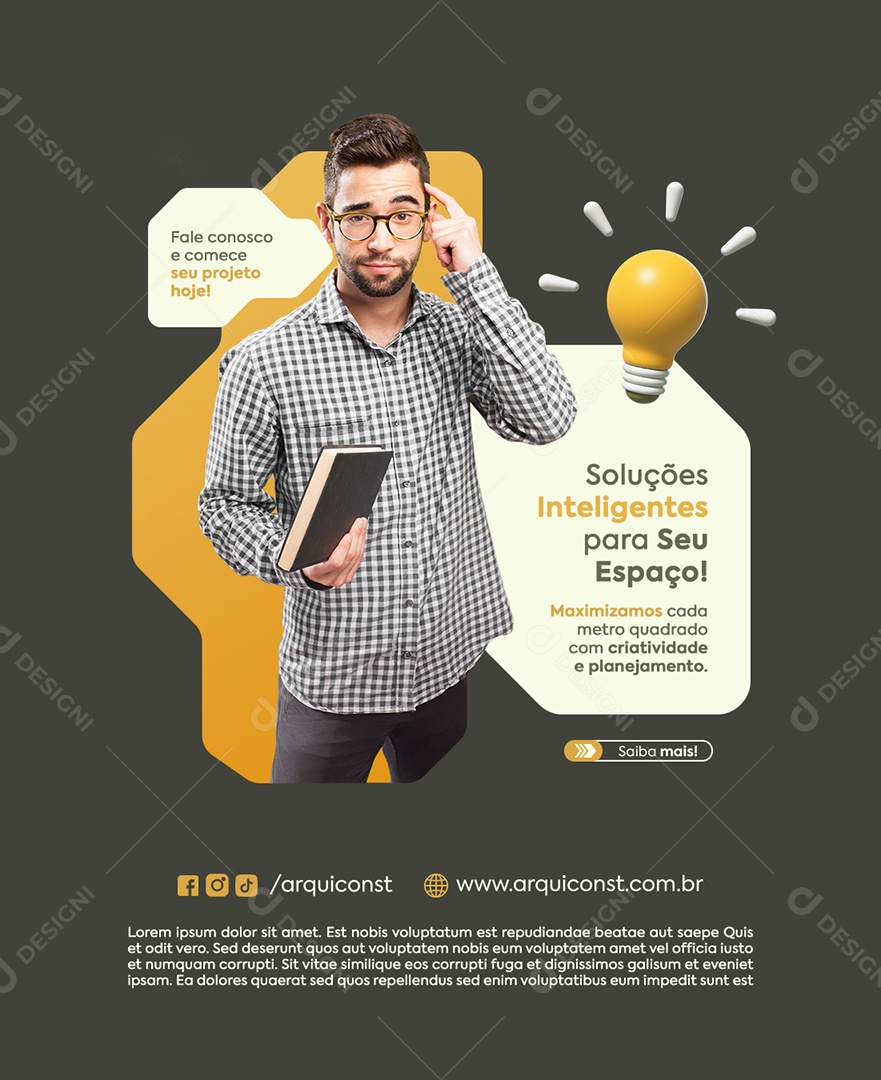 Empresa Engenharia Soluções Inteligentes Para Seu Espaço Social Media PSD Editável