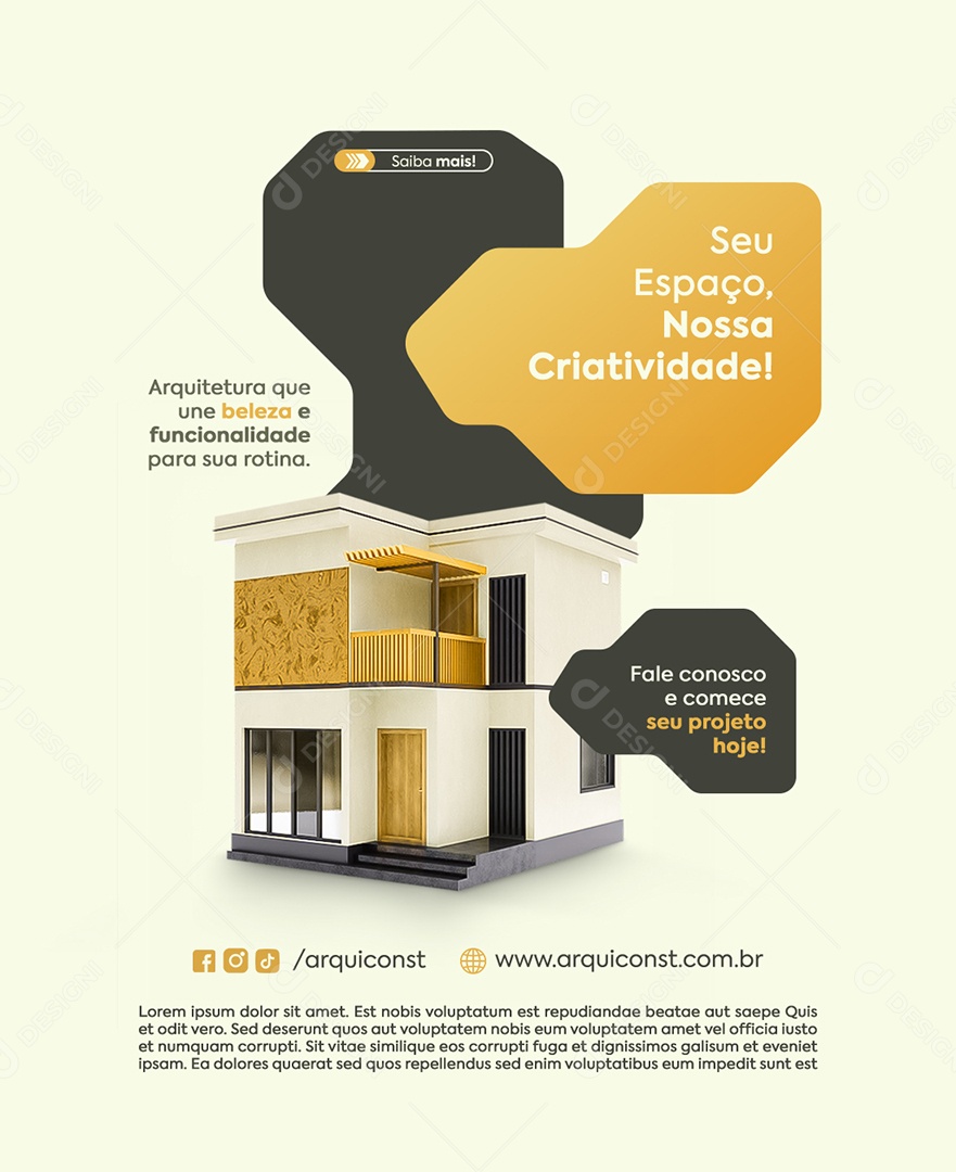 Empresa Engenharia Seu Espaço Nossa Criatividade Social Media PSD Editável