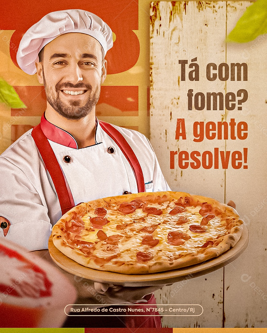 Pizzaria Tá Com Fome A Gente Resolve Social Media PSD Editável