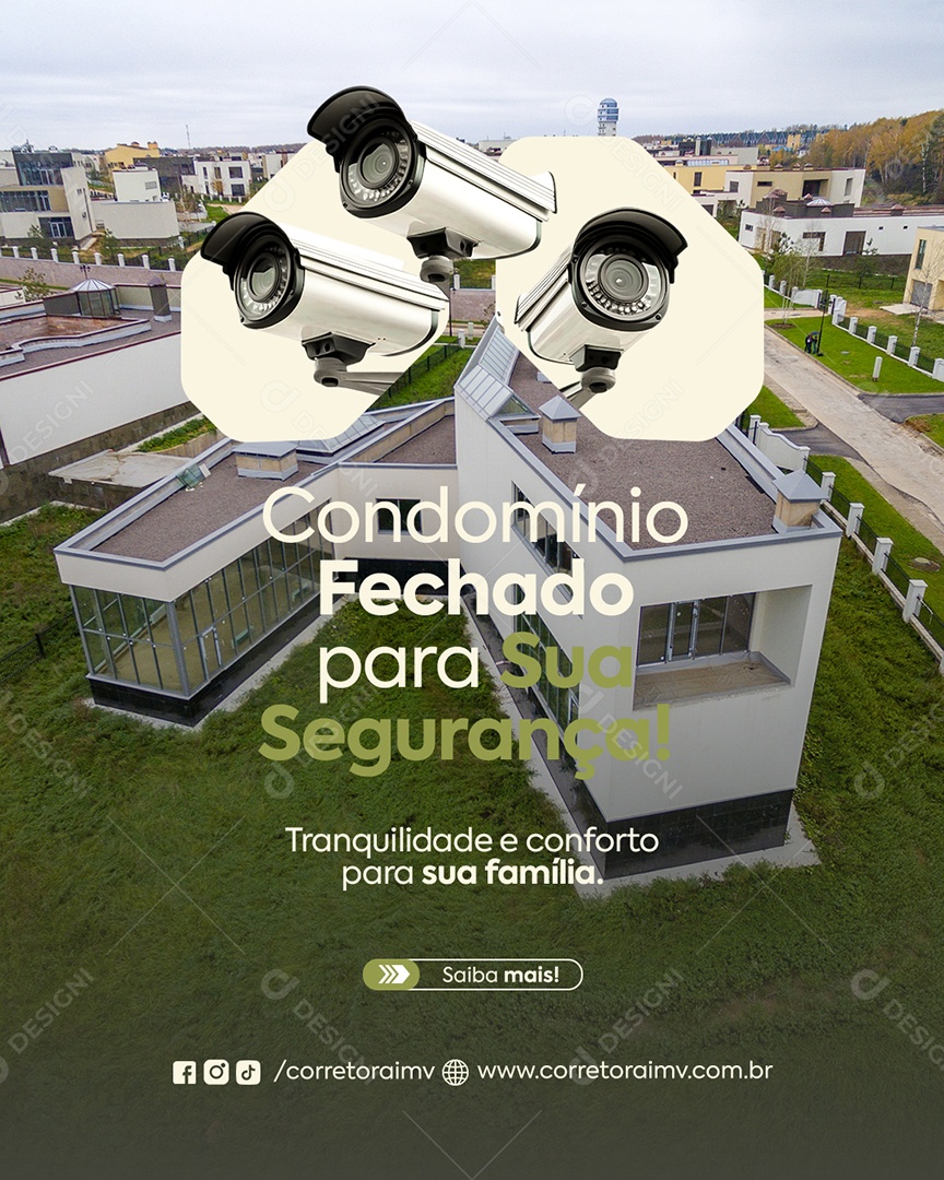 Imobiliária Condomínio Fechado Para Sua Segurança Social Media PSD Editável