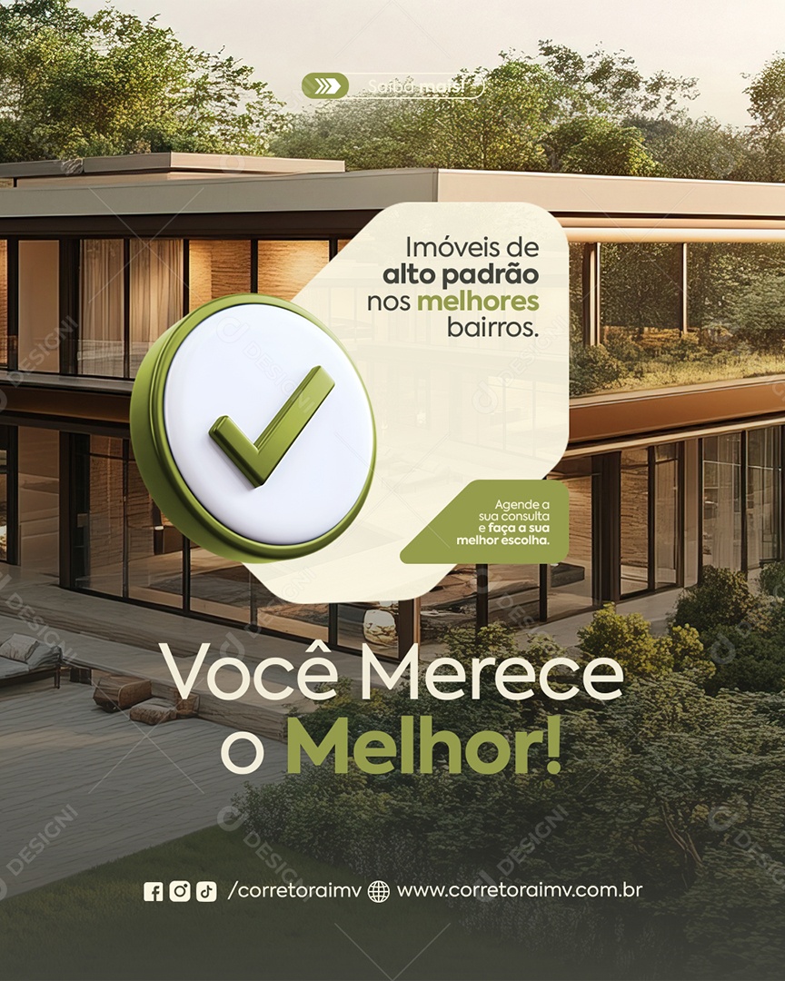 Imobiliária Você Merece O Melhor Social Media PSD Editável