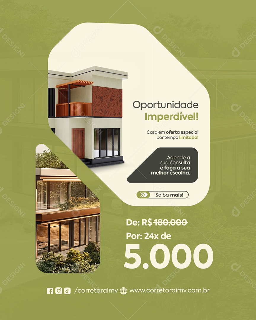 Imobiliária Oportunidade Imperdivel Social Media PSD Editável