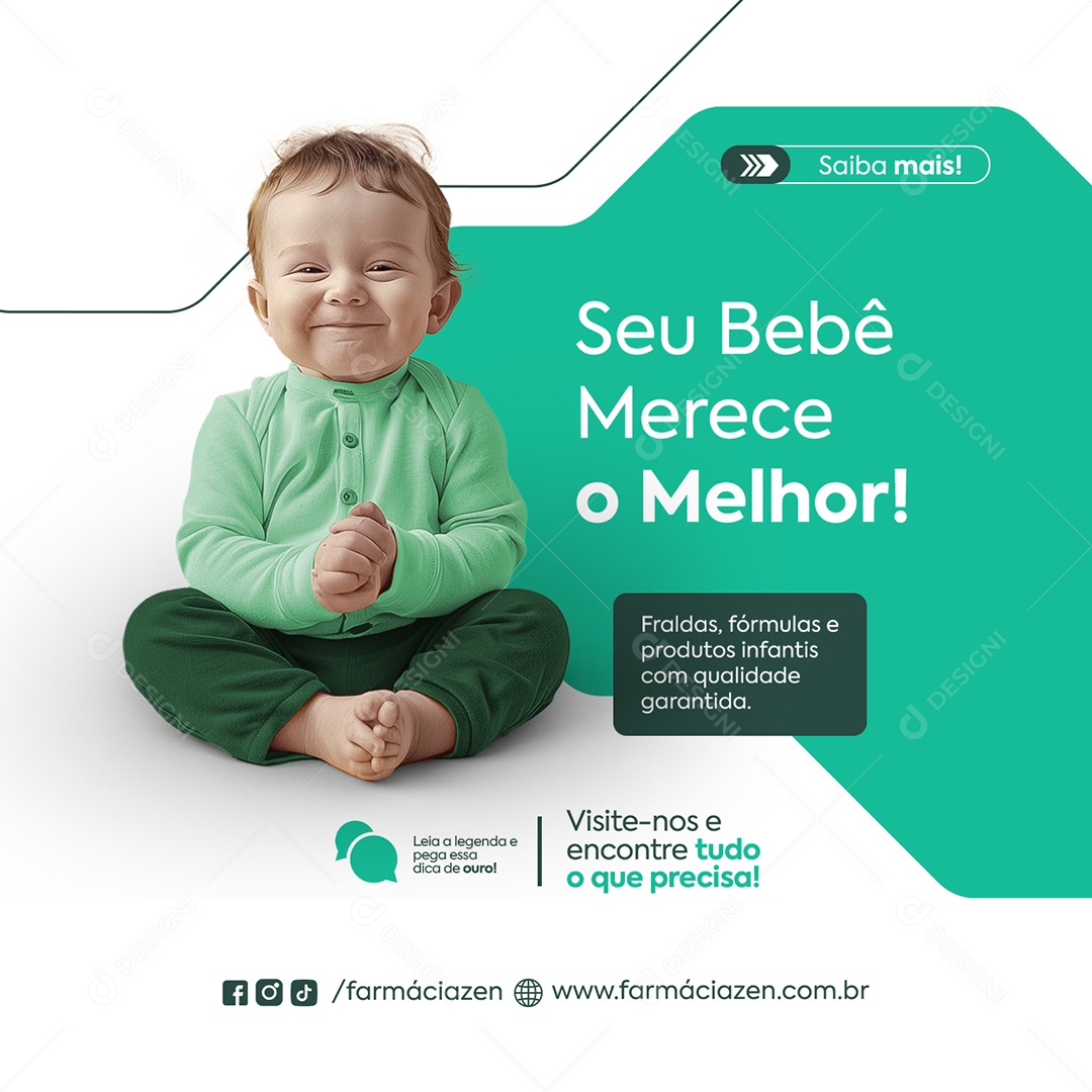 Seu Bebê Merece O Melhor Social Media PSD Editável