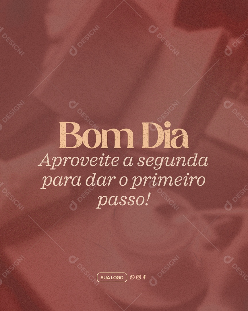 Bom Dia Frase Motivacional Social Media PSD Editável