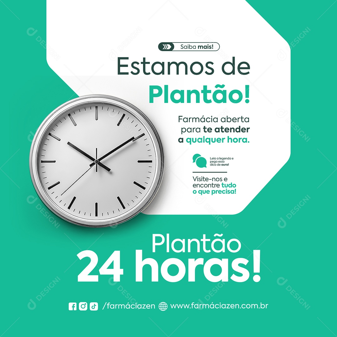 Estamos de Plantão Social Media PSD Editável