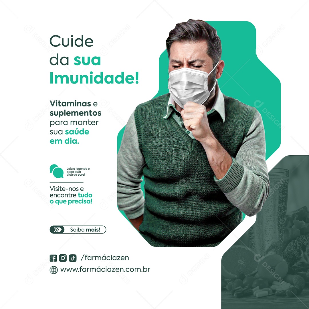 Cuide da Sua Imunidade Social Media PSD Editável