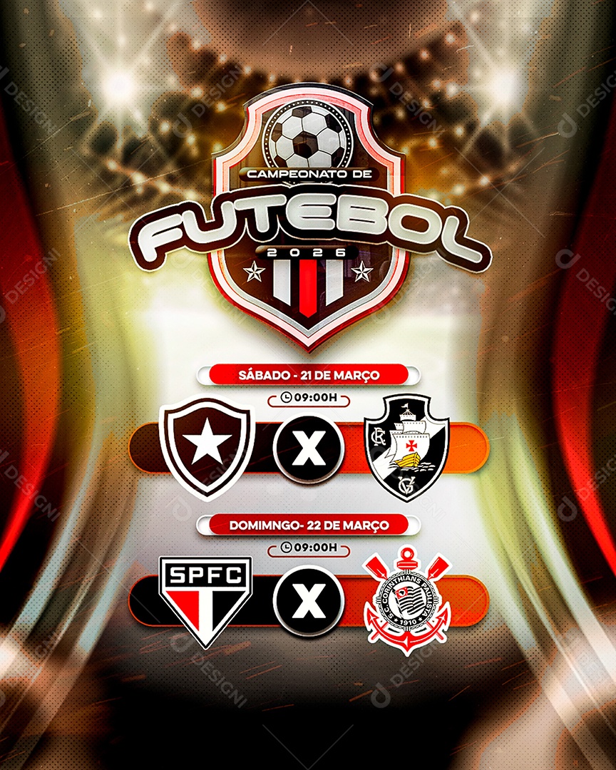 Campeonato de Futebol 2025 Social Media PSD Editável