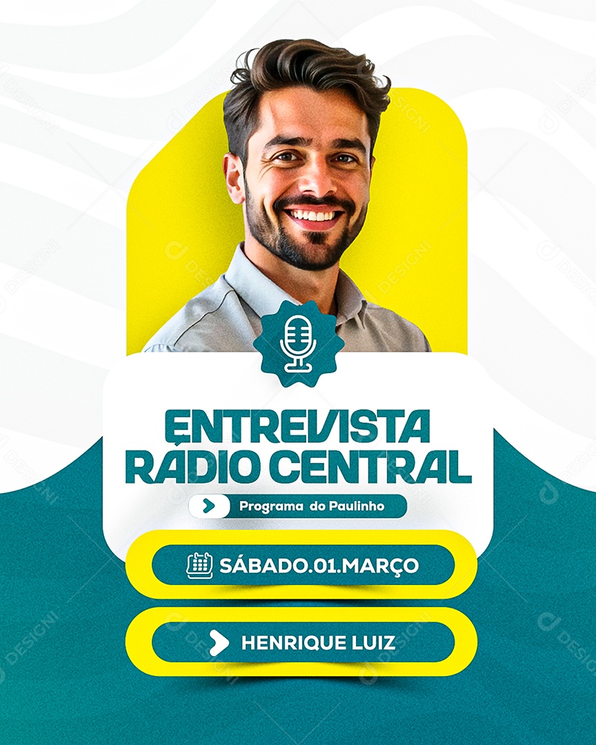 Entrevista Radio Central Social Media PSD Editável