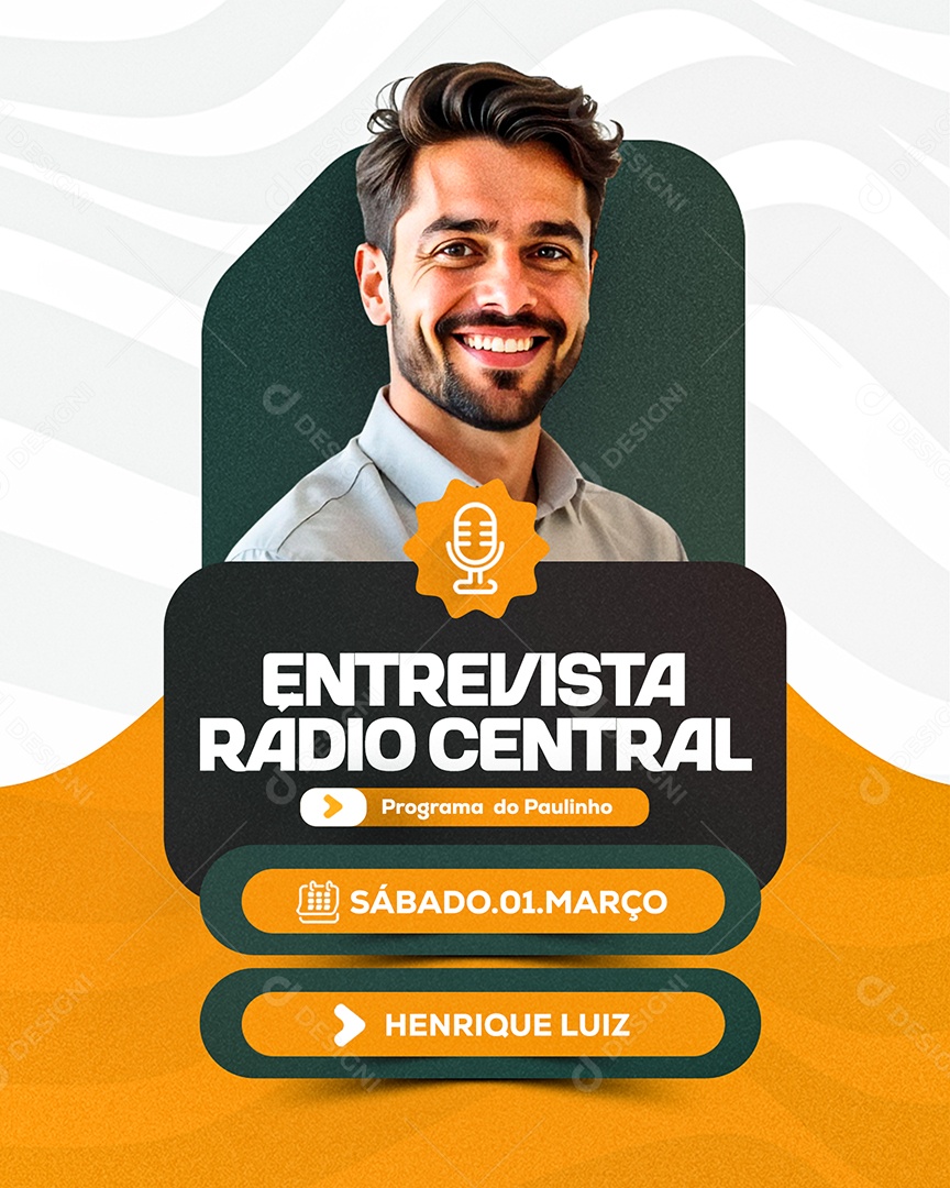 Entrevista Radio Central Social Media PSD Editável