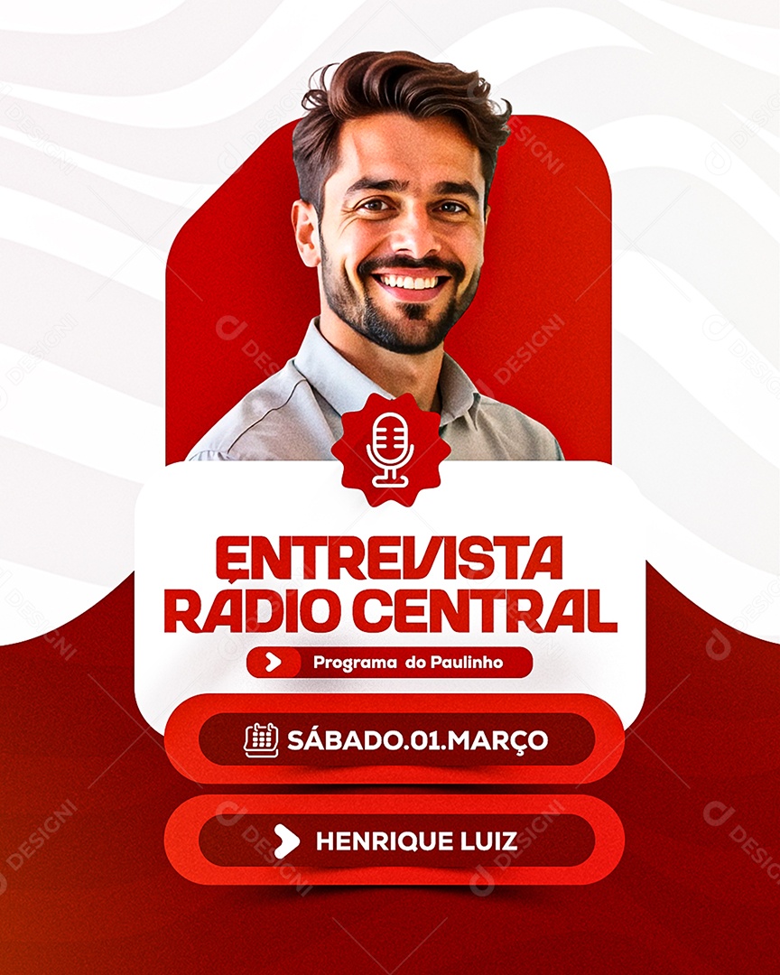 Entrevista Radio Central Social Media PSD Editável