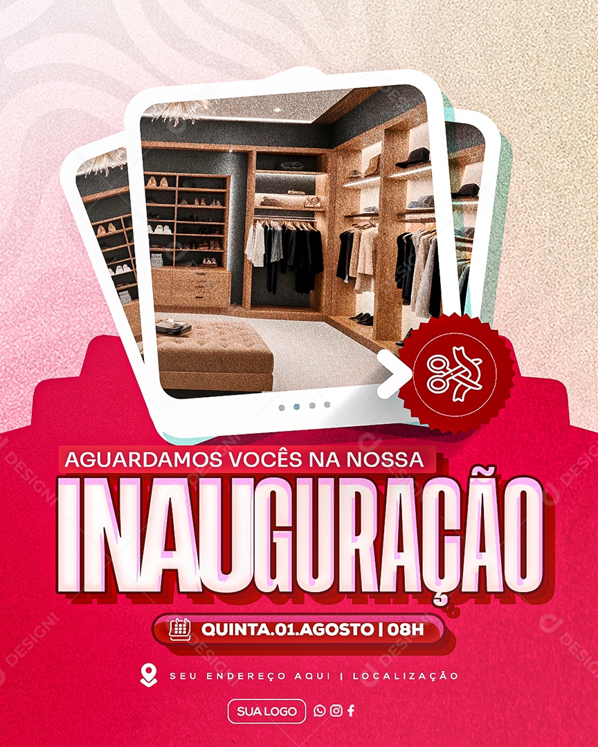 Convite de Inauguração Social Media PSD Editável