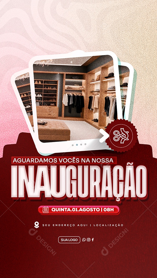 Story Convite de Inauguração Social Media PSD Editável