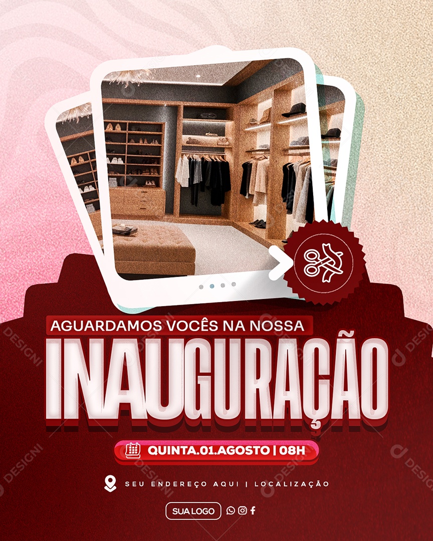 Convite de Inauguração Social Media PSD Editável