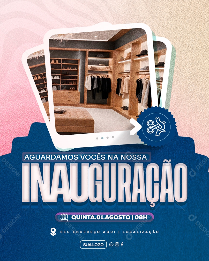 Convite de Inauguração Social Media PSD Editável