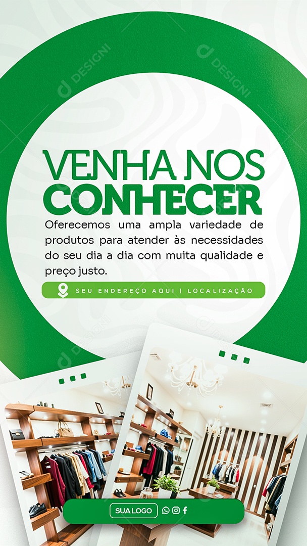 Story Venha nos Conhecer Social Media PSD Editável