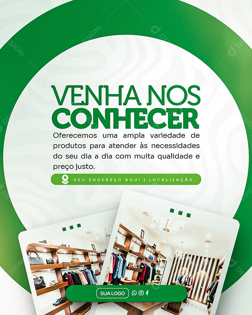 Venha nos Conhecer Social Media PSD Editável