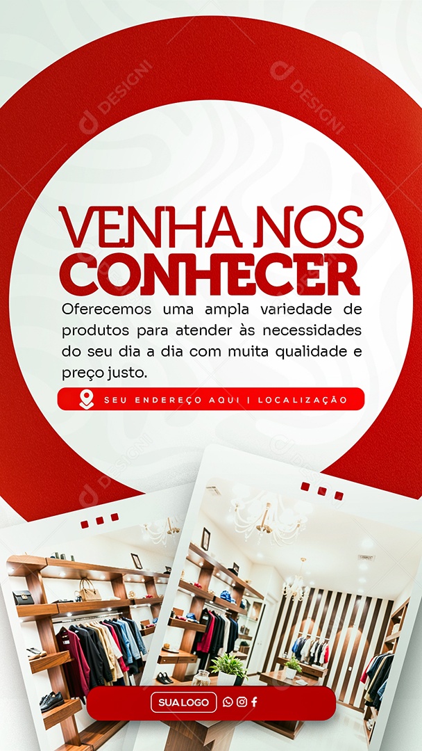 Story Venha nos Conhecer Social Media PSD Editável