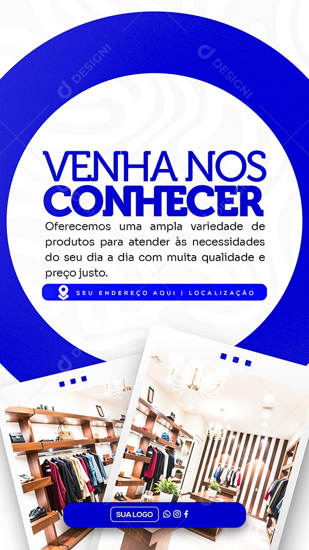 Story Venha nos Conhecer Social Media PSD Editável