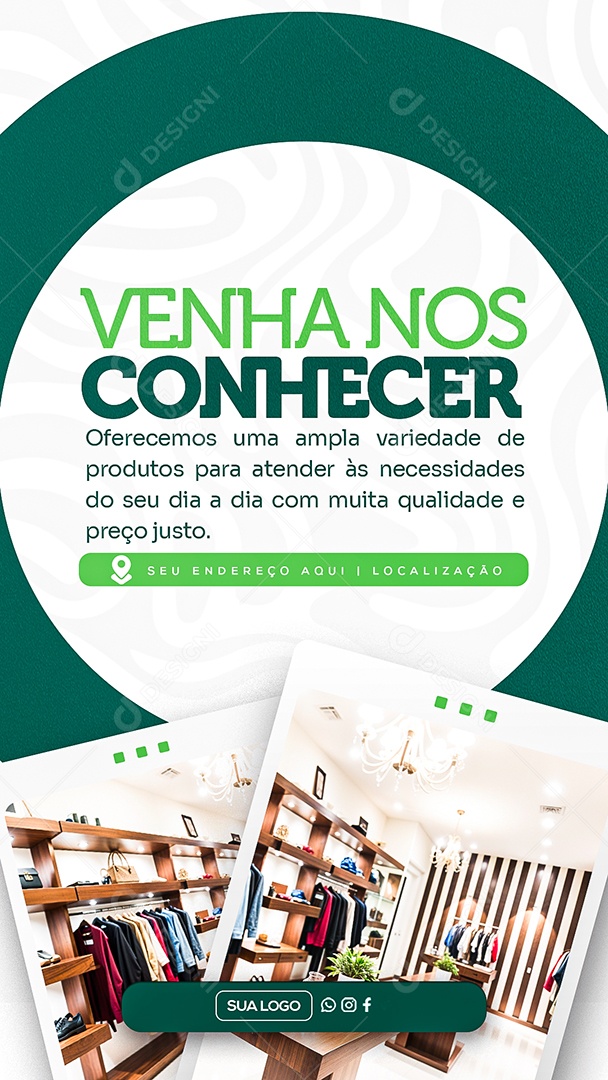 Story Venha nos Conhecer Social Media PSD Editável