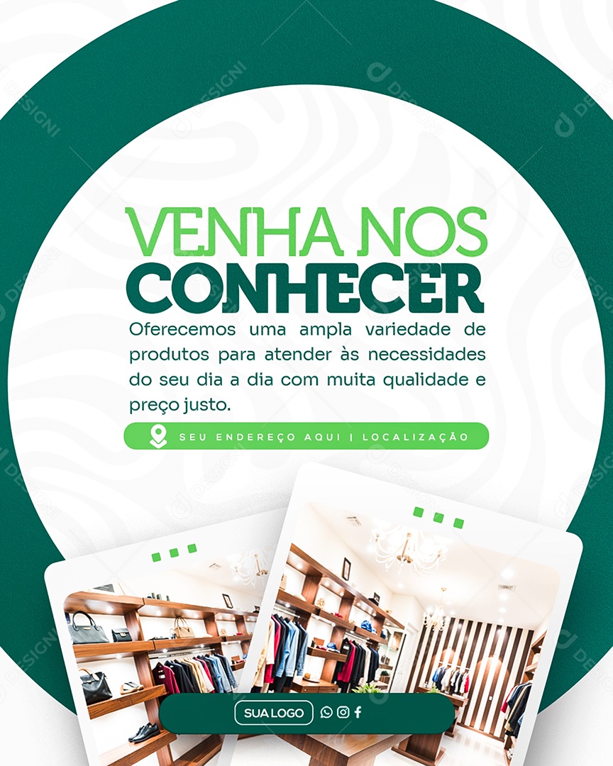 Venha nos Conhecer Social Media PSD Editável