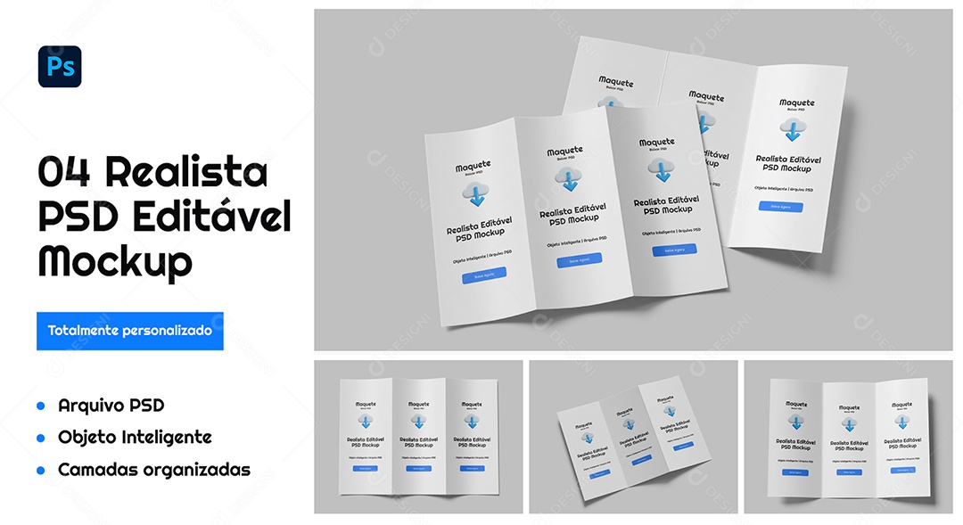 Mockup Papel A4 PSD Editável