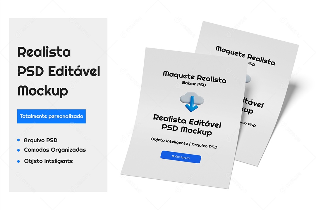 Mockup Papel A4 PSD Editável