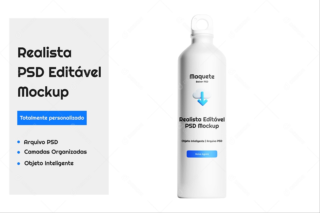 Mockup De Garrafa Térmica PSD Editável